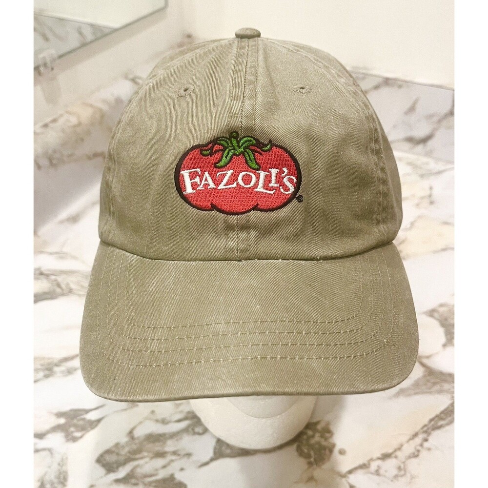 Fazoli’s Restaurant Discontinued Logo Hat Khaki Strapback Employee Uniform Cap